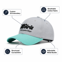 Casquette de baseball personnalisée brodée en 3D, bicolore, en sergé, avec lettres, ajustable, unisexe, en coton de luxe, vente en gros OEM