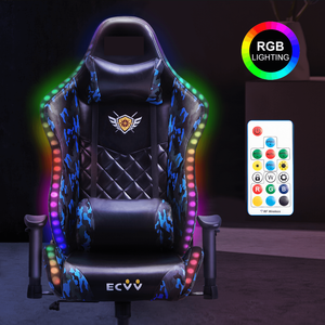 Logotipo personalizado ajustable PU cuero RGB Silla Oficina hogar Oficina ergonómico Racing silla giratoria para juegos con alfombrilla de ratón personalizada gratis - Product Image 2