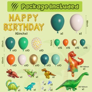 Kit de ballons dinosaures pour arche de <span class=keywords><strong>guirlande</strong></span>, décoration de fête d'<span class=keywords><strong>anniversaire</strong></span> pour enfants sur le thème des dinosaures, arrangement de décorations en aluminium - Product Image 6