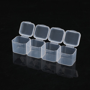 Transparent 4 Compartment Storage Box 2.5x2.5x2cm For Jewelry Pill Craft DIY Accessories Organizing Case - Product Image 2