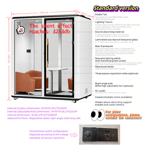 Acoustic Vocal Studio Booth văn phòng cách âm Pod di động im lặng phòng cách âm gian hàng Acoustic Pods - Product Image 2