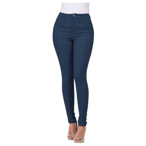 Pantalones vaqueros ajustados personalizables negros de mujer al por mayor, pantalones vaqueros de talla XL con logotipo personalizado en la cintura, estilo elástico informal para mujer - Product Image 5