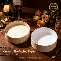 Boîte à bijoux ronde personnalisée en papier, boîte cadeau de luxe beige en forme de cylindre
