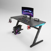 Bureau de jeu commercial en métal Dechuan économique avec éclairage LED, grand modèle bleu de 40 pouces