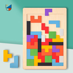 XINCHEN بيع بالجملة للأطفال خشبية دعابة الدماغ الألغاز Tangram كتل روسية ثلاثية الأبعاد بانوراما الخشب لغز الذكاء - Product Image 2