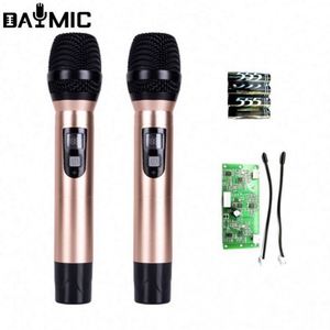 Microphone sans fil avec mini-récepteur, microphone rechargeable à poignée, fréquence 600-690 MHz, logo OEM - Product Image 3