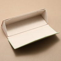 Étui à lunettes triangulaire texturé en cuir PU de qualité supérieure, pliable, portable, magnétique, résistant à la pression, élégant