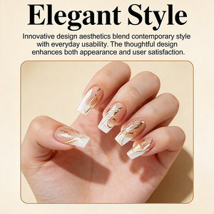 Fournitures pour <span class=keywords><strong>ongles</strong></span>, produits <span class=keywords><strong>de</strong></span> beauté : <span class=keywords><strong>Faux</strong></span> <span class=keywords><strong>ongles</strong></span> <span class=keywords><strong>à</strong></span> presser, motif marbre rose et blanc français, avec feuille d'or, pour doigts - Product Image 4