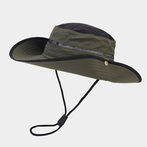 <span class=keywords><strong>Sombrero</strong></span> de cubo de ala ancha grande de secado rápido empalmado <span class=keywords><strong>para</strong></span> hombre, pesca al aire libre, senderismo, Selva, bloqueador solar, sombreros de cubo, liso <span class=keywords><strong>para</strong></span> mujer - Product Image 4