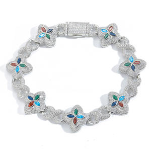 Collier trèfle à quatre feuilles style hip-hop européen et américain, collier ras du <span class=keywords><strong>cou</strong></span> tendance et cool pour hommes et femmes, zircon 5A, anniversaire - Product Image 5