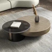 Table basse ronde en acier inoxydable, bronze, design, mobilier de salon, fabricant en gros, OEM, ODM, taille personnalisée, commande en gros
