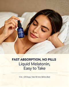 Melatonina Líquida de Acción Rápida con Sabor a Cítricos y Vainilla <span class=keywords><strong>para</strong></span> Mejorar la Memoria y el Sueño, Líquido Oral Natural Vegetariano <span class=keywords><strong>para</strong></span> Adultos - Product Image 4