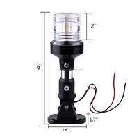 Feu d'ancre LED pliable de 12 pouces à 360° °   Feu de navigation arrière marin COB-LED DC12-24V pour yacht et bateau