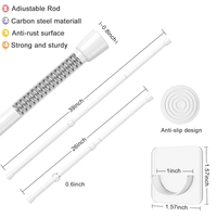 Tringle à rideau à tension à ressort sans perçage, 2 pièces, blanche, réglable de 26 à 39 pouces, petite tringle extensible pour portes et fenêtres