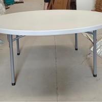 Mesa Plegable de Plástico HDPE Blanco de Alta Calidad, Diseño Moderno y Simple, Resistente, para Banquetes al Aire Libre, Fabricada en China, Venta Caliente Transfronteriza