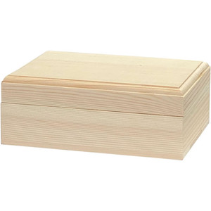 Caja de madera de pino rectangular sin terminar con tapa con bisagras magnéticas Esquinas talladas para artesanías de madera Letreros de pared Otros proyectos creativos - Product Image 3