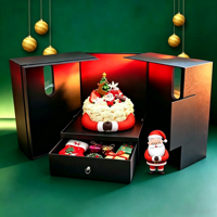 Boîte cadeau rigide à double porte avec tiroir, grande taille, pour gâteau d'anniversaire, fleurs, emballage cadeau