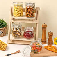 Bocal en verre hermétique avec couvercles à boucle, écologique, portable, capacité de 150 ml, récipient de stockage alimentaire pour la cuisine, la mise en conserve, les céréales, les pâtes
