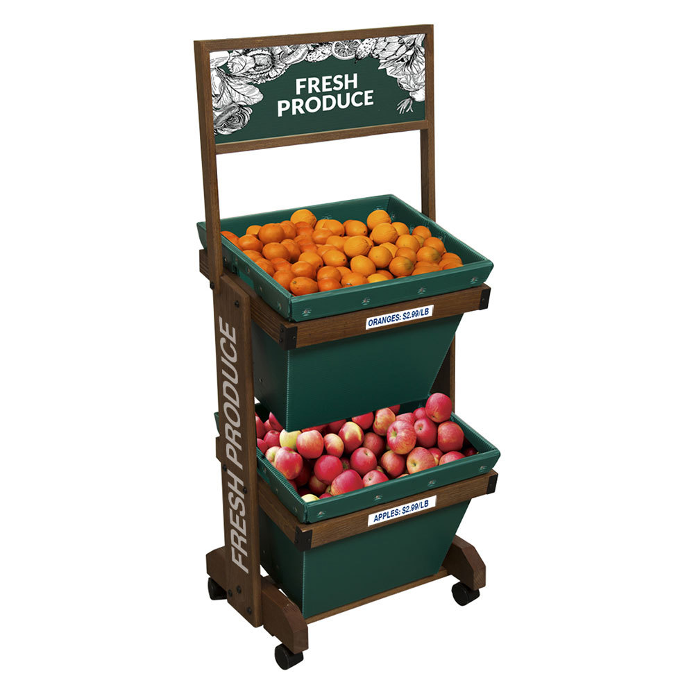 Customized Supermarket Fruit and Vegetable Display Stand Summer Celebration Rack Stand in Carton Box Apache — view 2