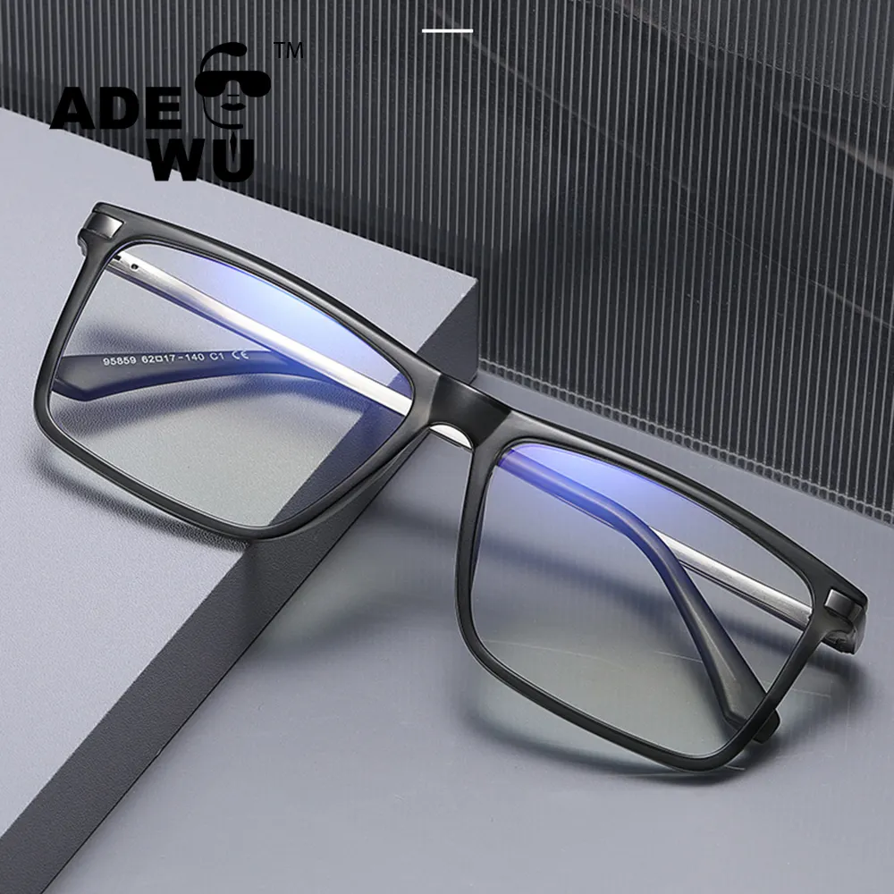ADE WU 95859 Amazon sıcak satış Anti-mavi ışık bilgisayar optik gözlük çerçeveleri erkekler TR90 moda okuma gözlükleri erkekler