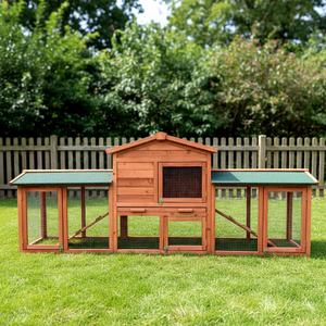 SHUNDA SDR003-D Jaula para Mascotas de Madera Ecológica, Casa para Conejos con Diseño Impreso, Jaula Exterior para Animales Pequeños para Todas las Estaciones - Product Image 1