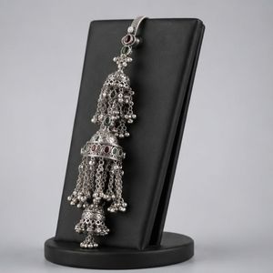 Bijou ethnique pour femme en argent 925, style Jhumka, oxydé, ornement Ghungroo, accessoire de poignet traditionnel juif - Product Image 2