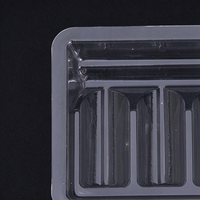 Boîte en plastique PP de haute qualité à 4 compartiments, plateau transparent pour flacons, plateau d'emballage sous blister jetable, vente en gros pour poudre lyophilisée