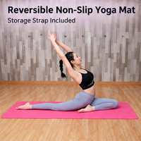 Tapis de yoga en TPE de 183 x 61 cm avec une épaisseur de 6 mm pour le yoga, les étirements et les exercices au sol
