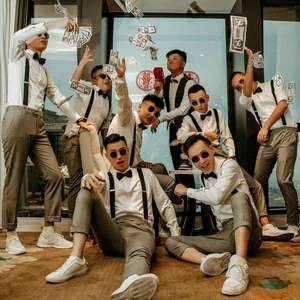 2026 NUOVO Abito da Sposo KJ, Completo da Uomo Slim-fit Stile Coreano <span class=keywords><strong>per</strong></span> Matrimonio, <span class=keywords><strong>Costume</strong></span> da Testimone, Abito da Uomo <span class=keywords><strong>per</strong></span> Cerimonie - Product Image 2