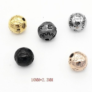 yunnique Stainless Steel <b>Spacer</b> Beads 10mm Round Plated For Bracelet Making DIY Jewelry Components - Product Image 1