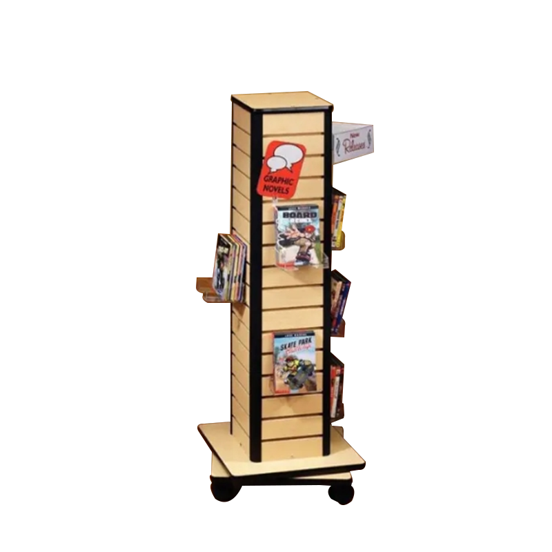 Apache Customizable Oak Wood Gift Card Storage Display Rack Custom Logo Powder Coated Finish Floor Standing for Supermarket Mall — view 5