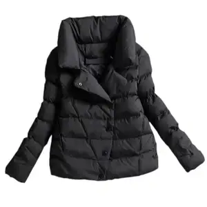 Winter Jacket Women Short Women Parkas Thicken Outerwear Solid Hooded Coats Zipper Female Slim Cotton Padded Basic Tops