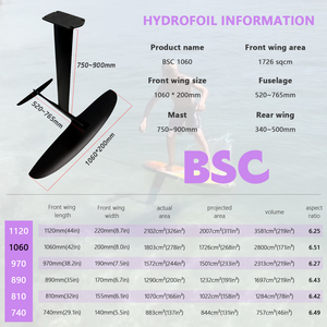 BSC1060 Carbon Racing Boat Aile avant Hydrofoil Board Feuille stable à basse vitesse avec rotation facile et contrôle <span class=keywords><strong>de</strong></span> pompage en douceur - Product Image 2