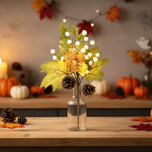 Oferta Especial: Corona Colgante para Puerta de Acción de Gracias, Flores Artificiales de Otoño con Simulación de Colores - Hoja de Arce, Girasol, Guirnalda, Navidad, Pascua - Product Image 2