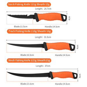 New Arrival Phi Lê Dao Cá Mềm PP + TPR Xử Lý Lớp Phủ Màu Đen Thép Không Gỉ Fish Filet Knife - Product Image 3