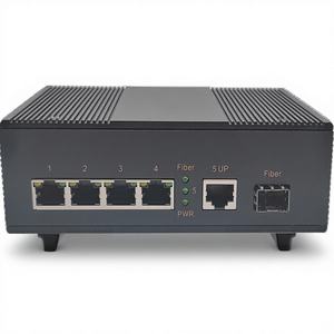 สวิตช์ Poe อุตสาหกรรมขายดี 1 SFP 4 RJ45 +1 Uplink อุปกรณ์ไฟเบอร์ออปติก 1550nm ตัวแปลงสื่อใยแก้วนำแสง Gigabit Netlink - Product Image 1