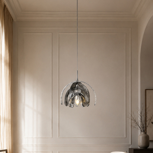 Lámpara Colgante Moderna de Lujo Ligero, de Cristal Hecho a Mano, con Pétalos de Cristal Ahumado Transparente, para Comedor, Isla de Cocina, Hotel, OEM - Product Image 4