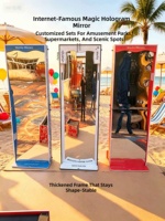 Ensemble de miroirs magiques Wacky Funhouse - 3 pièces, miroir de distorsion en PE, utilisation commerciale, portable, durable, incassable, accessoire pour photomaton