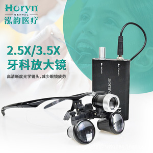 แว่นขยายทางทันตกรรม Horyndent กำลังขยาย 2.5 เท่า พร้อมไฟ LED สำหรับการผ่าตัดทางทันตกรรมและศัลยกรรมความงามใบหน้า - Product Image 2