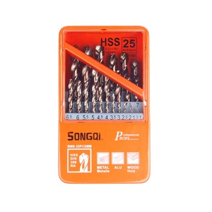 Jeu de forets hélicoïdaux SONGQI 25 pièces <span class=keywords><strong>HSS</strong></span> M35 DIN338 5% Cobalt à haute teneur en cobalt pour acier inoxydable/aluminium/<span class=keywords><strong>inox</strong></span> - Product Image 3