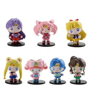 HESPER Lot de 7 figurines de collection <span class=keywords><strong>Sailor</strong></span> <span class=keywords><strong>Moon</strong></span> Runa Tsukino Usagi, 7-8 cm, en PVC, cadeau pour les fans d'anime - Product Image 1