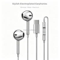 Earbud In-Ear Berkualitas Bagus, Murah, Terlaris, Tipe-C 1.2m, Kabel, Super Bass, Universal, Jack 3.5mm, Handsfree Dinamis