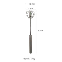 Ensemble d'ustensiles batteurs à œufs semi-automatiques pour la pâtisserie, conception rotative, 10, 12 et 14 pouces