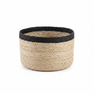 Divtik Decor Modern Style Mini Eco-Friendly Natural <b>Jute</b> Planter <b>Basket</b> with Flexible Black Circle Design for Multi-Purpose Use - Product Image 2