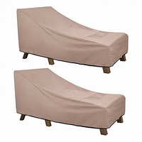 Housse de chaise longue de patio ULTCOVER en PVC robuste, fermeture élastique, imperméable, pour extérieur, lot de 2 - 203 cm L x 71 cm W x 76 cm H