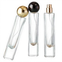 Flacon de parfum en verre transparent de luxe 30 ml avec pulvérisateur à pompe et diffuseur à bâtonnets, surface sérigraphiée