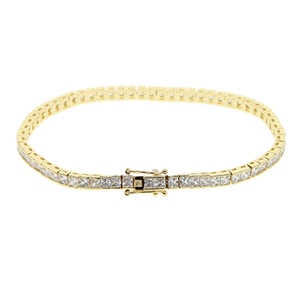 Pulsera de Tenis Rectangular con Circonitas, Chapada en Oro, de <span class=keywords><strong>20cm</strong></span>/21cm, Estilo Hip Hop, para Hombre - Product Image 1
