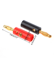 Connecteurs mâles de haute qualité, 4 mm, plaqués or, en plastique et cuivre, rouge et noir, longueur 40 mm, pour adaptateur de chargeur