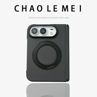 Compatible avec iPhone Duo, Nouveauté, Charnière magnétique à axe central, Pliage large, Étui de téléphone intégré avec film protecteur