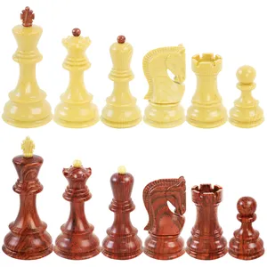 WG-CH36W Luxury Zagreb Chess Pieces Set ABS Wooden Grain Chess Pieces Set for Chess Board Games